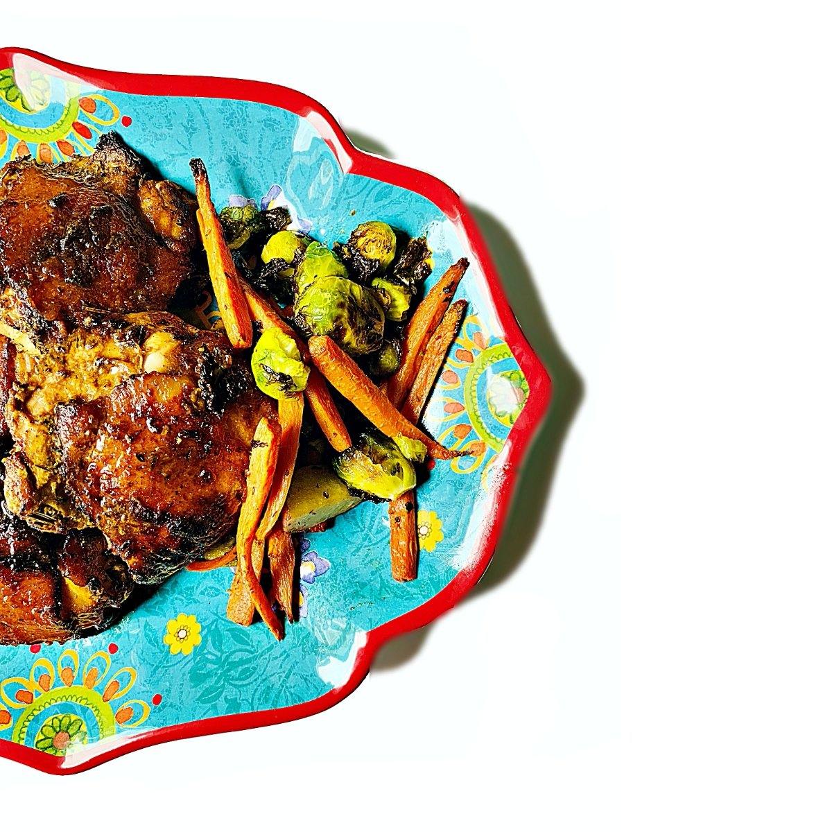 Colorful Eats: Mustard Roasted Chicken Thighs – JulRe Designs Studio