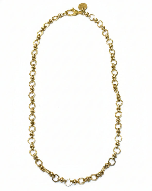 18K Gold Filled Hexagon Cable Chain Necklace
