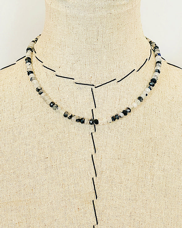 Black Rutilated Quartz Rondelle Necklace