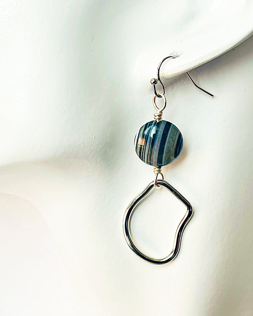 Archive Botswana Agate Organic Drop Earrings