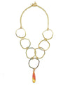 Carnelian Teardrop Organic Link Necklace