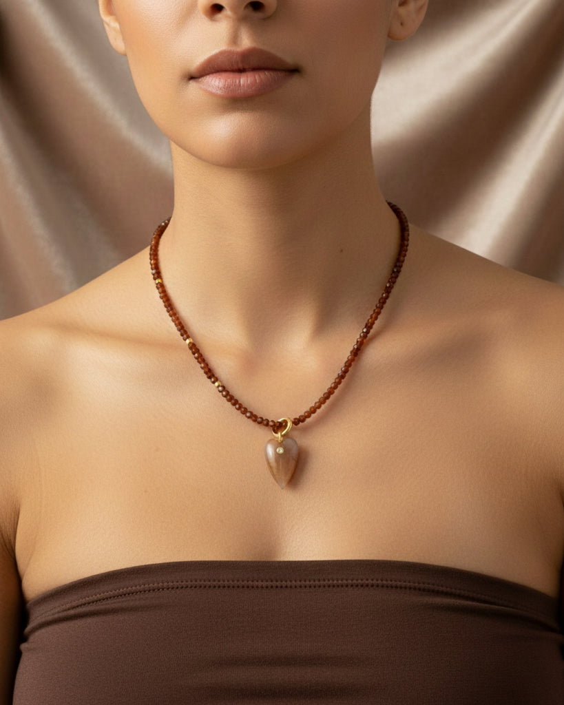 Beaded Necklace in Carnelian