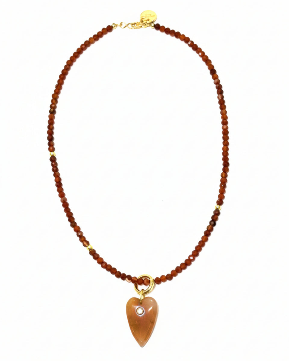 Beaded Necklace in Carnelian – JulRe Designs Studio