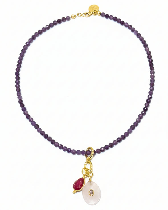 Rose Quartz Oval Charm