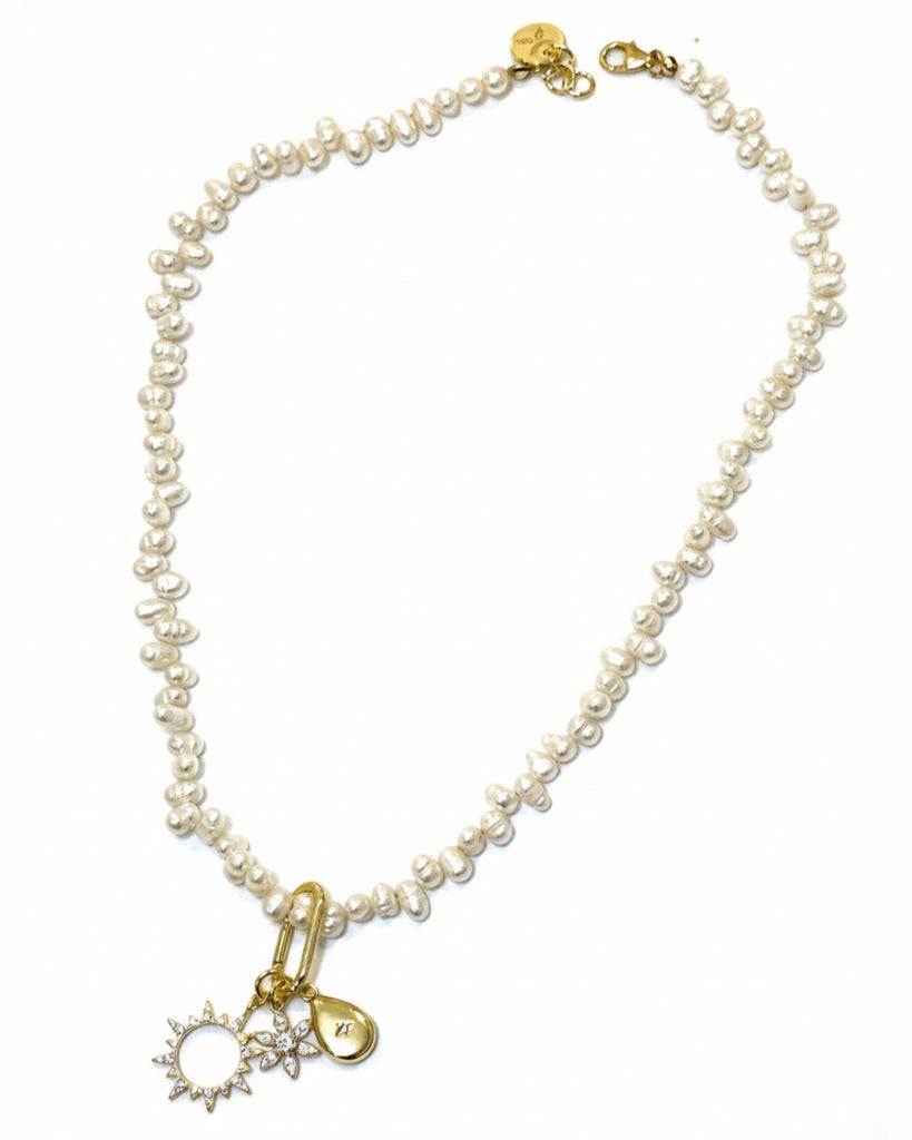 Gold Sparkle Flower Charm