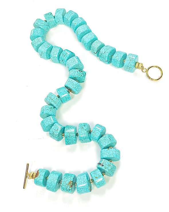 Chroma Riche Turquoise Magnesite Collar Necklace