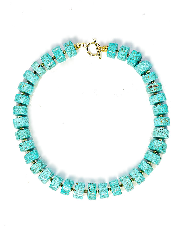 Chroma Riche Turquoise Magnesite Collar Necklace