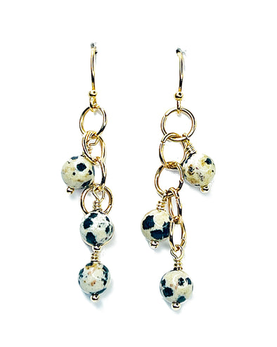 Dalmatian Jasper Dangle Earrings