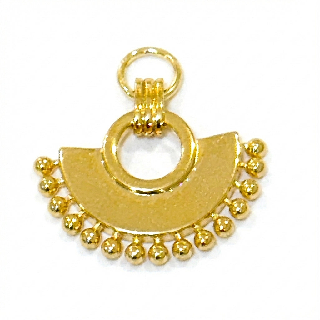 Gold Fancy Fan Charm