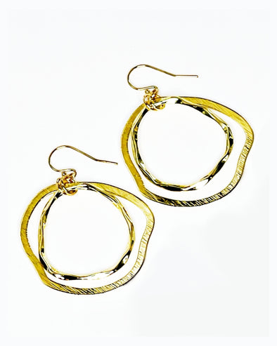 Organic Orb Gold Hoop Earrings