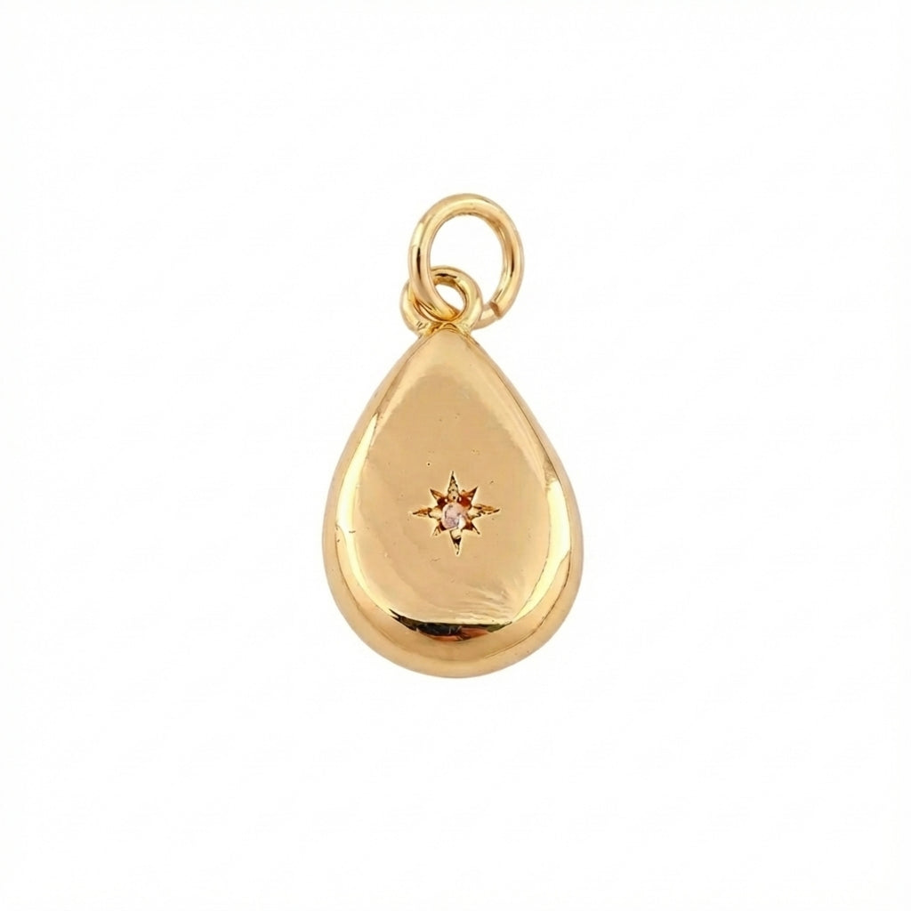 Gold Teardrop Sparkle Charm
