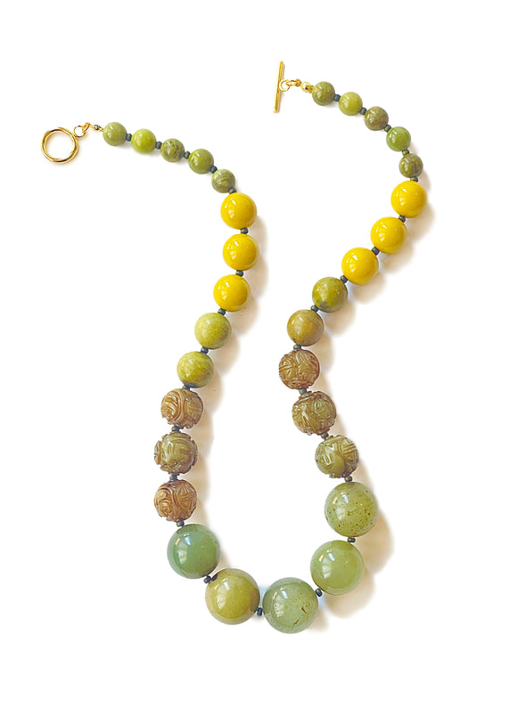 Green Jade Bubble Necklace