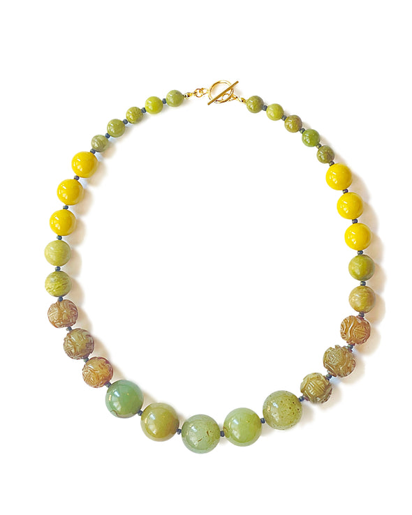 Green Jade Bubble Necklace