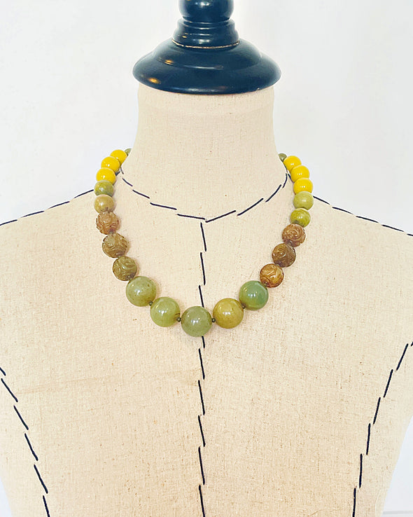 Green Jade Bubble Necklace