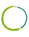 Green Onyx, Pearl and Czech Fire Polished Glass Necklace