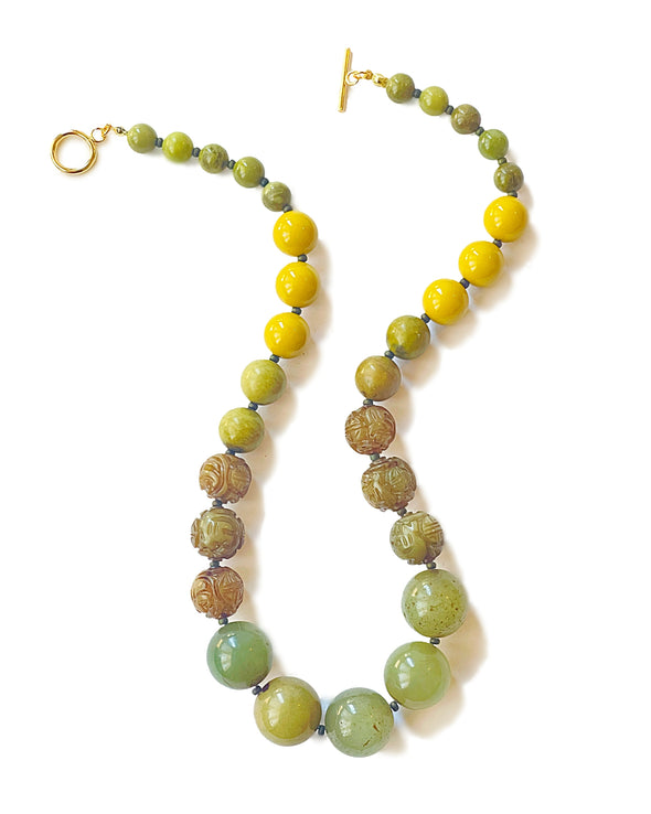 Green Jade Bubble Necklace