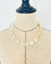 Jumbo Crystal Quartz and Vintage Glass Pearl Necklace