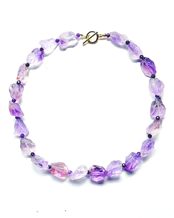 Lavender Garden Necklace | Raw Amethyst Statement Necklace | JulRe ...