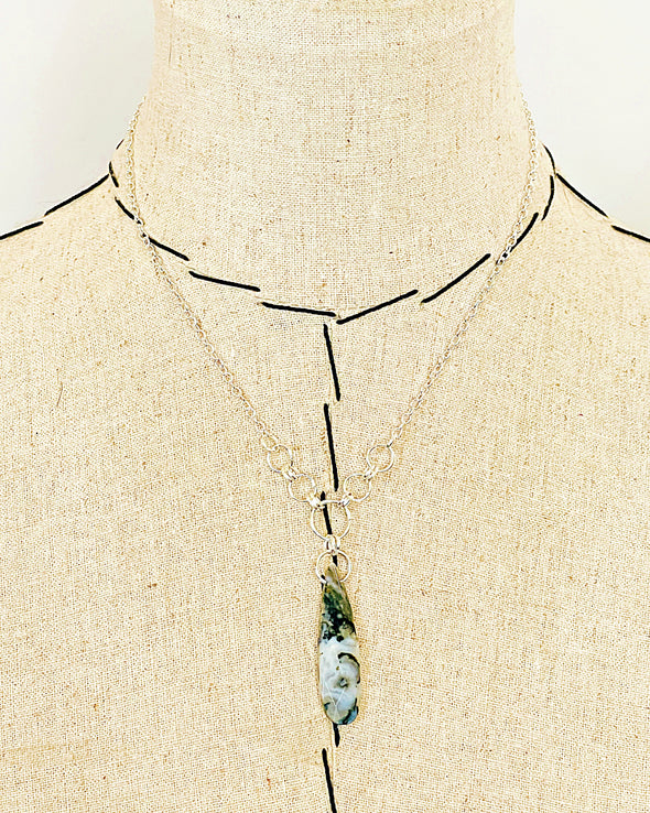 Ocean Jasper Teardrop Link Necklace