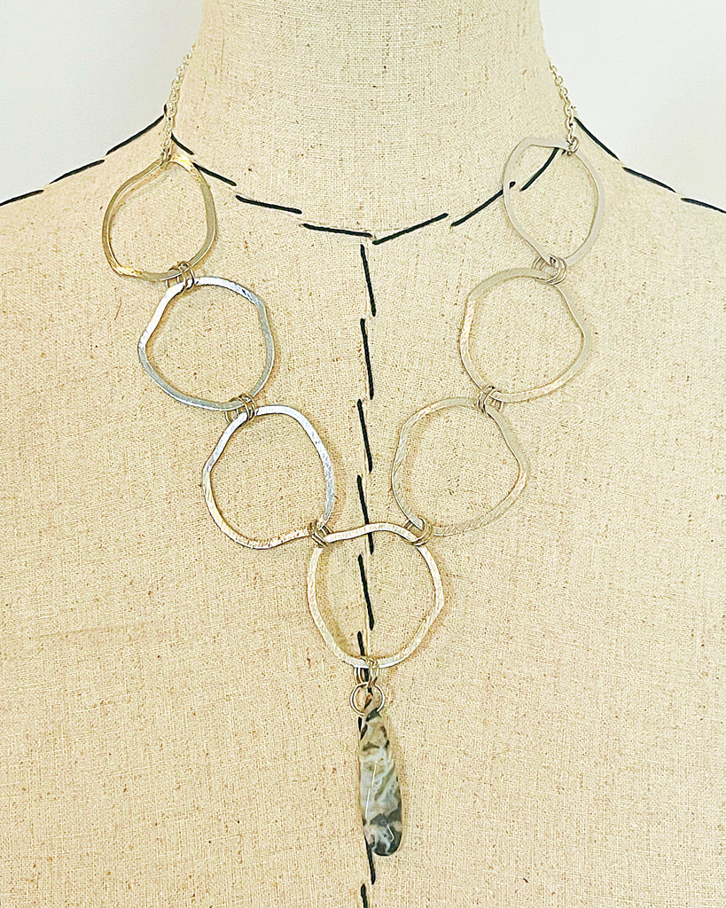 Archive Ocean Jasper Teardrop Organic Link Necklace