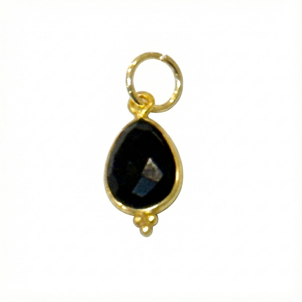 Onyx Teardrop Charm