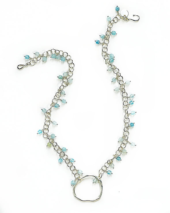 Organic Drop Necklace in Aquamarine