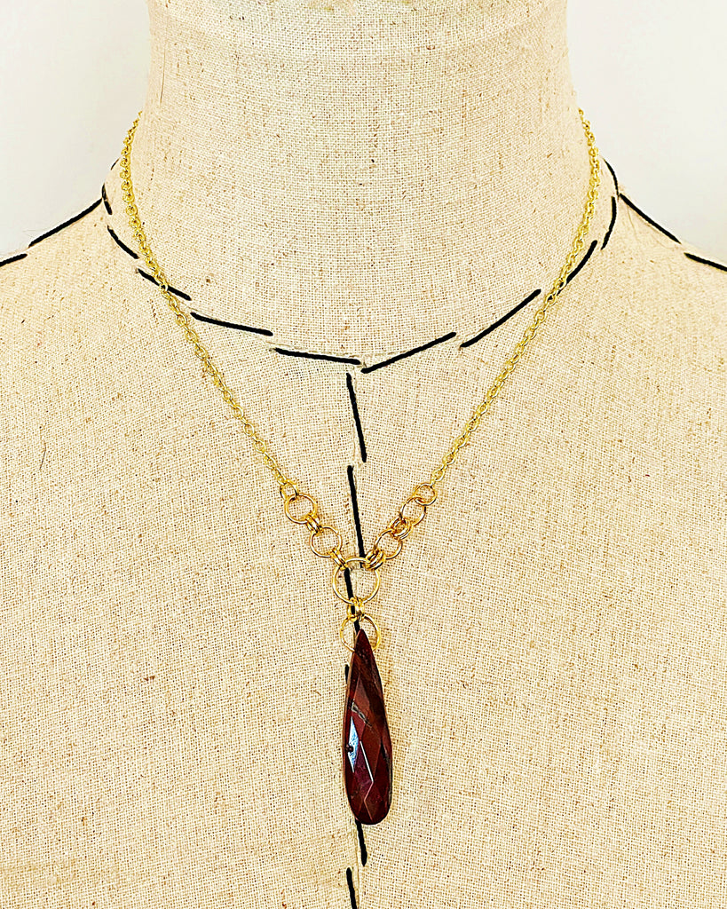 Archive Rainbow Jasper Teardrop Link Necklace