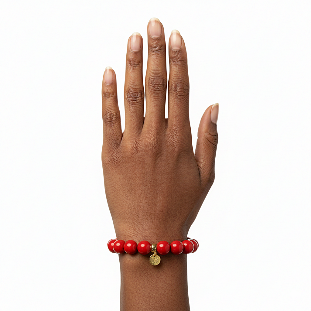 Palette Bracelet in Red Coral