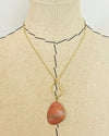 Red Jasper Slice Pendant Necklace