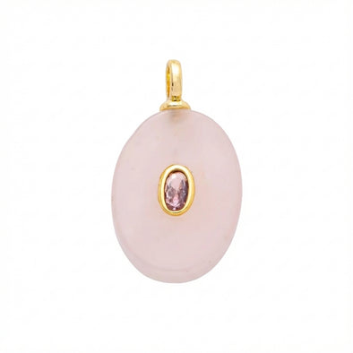 Rose Quartz Oval Charm
