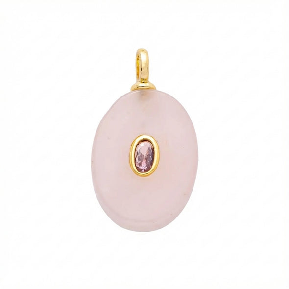 Rose Quartz Oval Charm