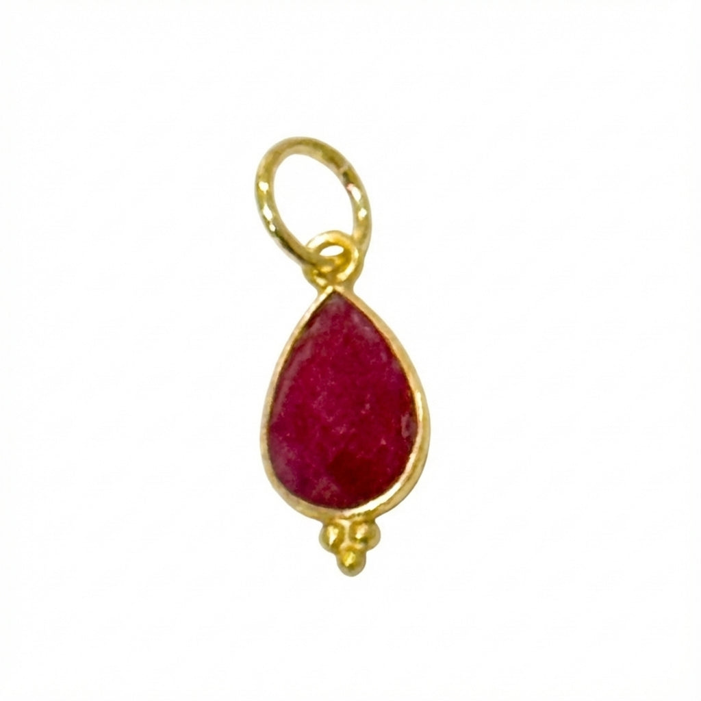 Ruby Teardrop Charm