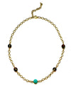 Chroma Riche Smoky Quartz and Turquoise Mix Link Necklace