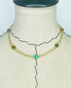 Chroma Riche Smoky Quartz and Turquoise Mix Link Necklace