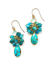 Apatite and Copper Turquoise Drop Earrings