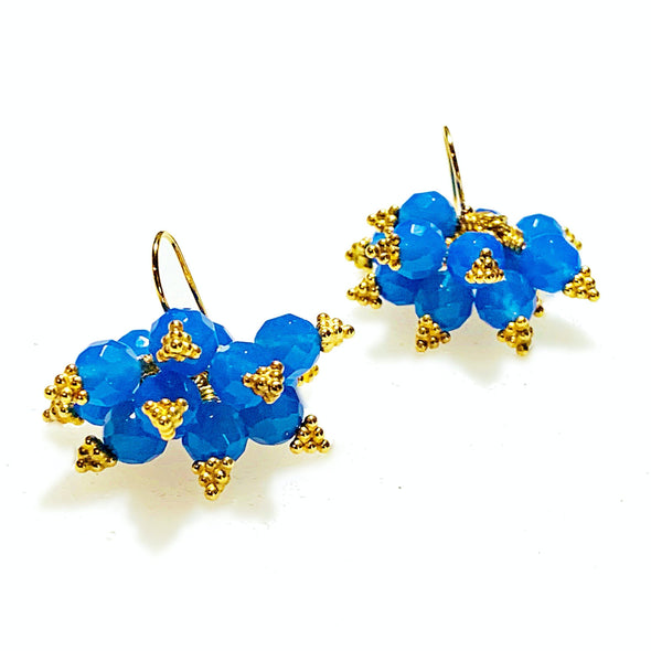 Brilliante Earrings in Blue Agate - JulRe Designs LLC