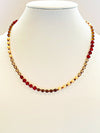 Carnelian, Amber and Freshwater Pearl Necklace