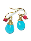 Color Drop Earrings in Blue and Pink Chalcedony - JulRe Designs LLC