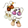 Color Drop Earrings in Pale Pink Chalcedony and Garnet - JulRe Designs LLC