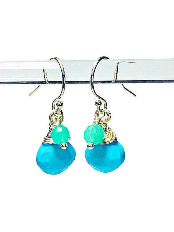 Color Drop Earrings in Turquoise and Aventurine - JulRe Designs LLC