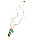 Color Drop Charm Necklace in Labradorite and Turquoise - JulRe Designs LLC