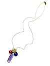 Color Drop Charm Necklace in Ruby and Amethyst - JulRe Designs LLC