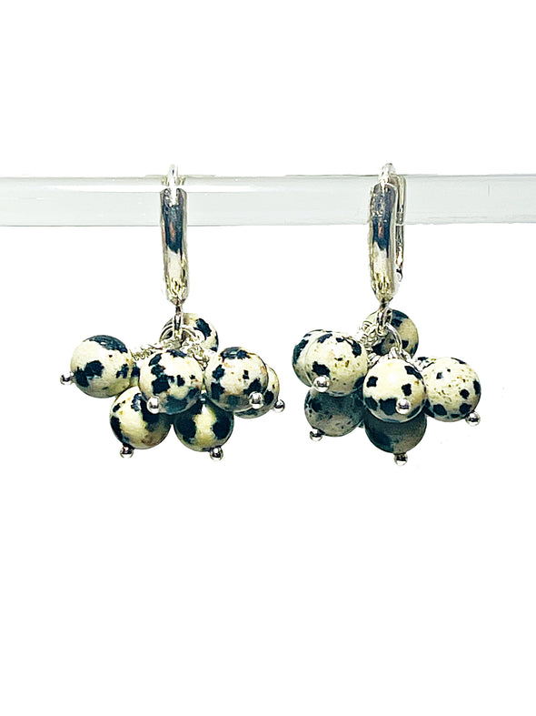 Dalmatian Jasper Cluster Earrings