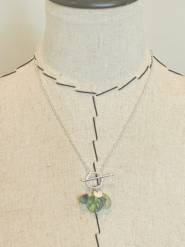 Gemstone Charm Toggle Necklace