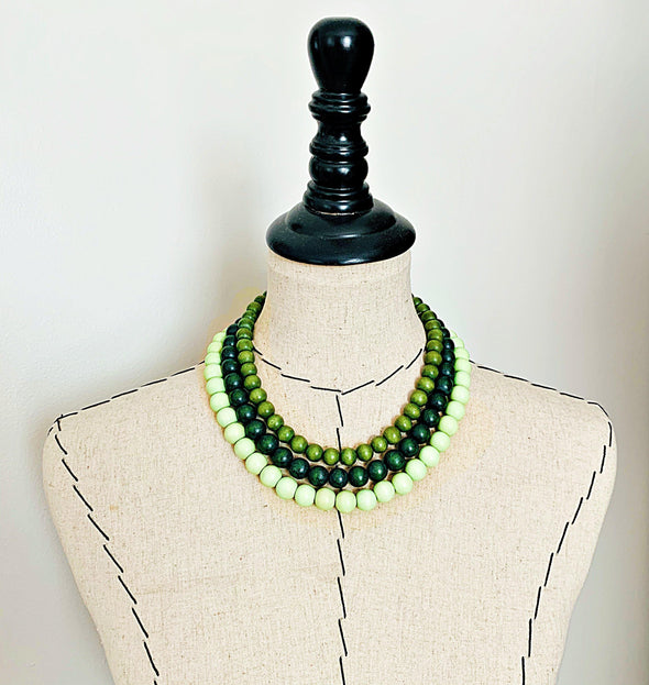 Gumball Necklace No. 4 in Greens - JulRe Designs LLC