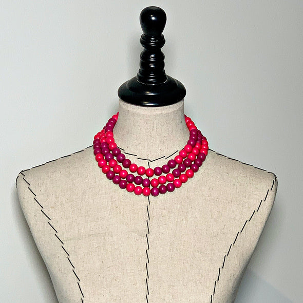 Gumball Necklace No. 3 in Pinks - JulRe Designs LLC