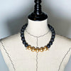 Lava Love Necklace No. 1 in Black and Gold - JulRe Designs LLC