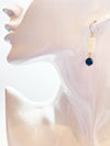 Mother of Pearl Slice and Onyx Drop Earrings