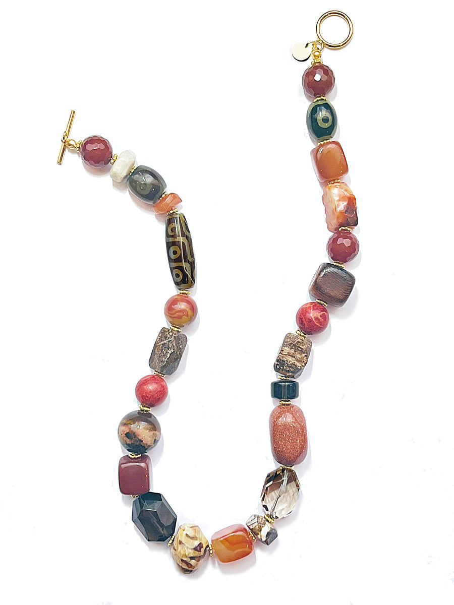 Multi Stone Necklace in Golden Brown (Large) – JulRe Designs Studio