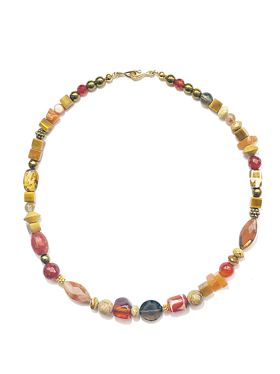 Multi Stone Necklace in Golden Brown (Small) – JulRe Designs Studio